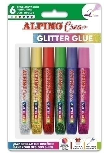 Pegamento purpurina ALPINO glitter glue Blister 6