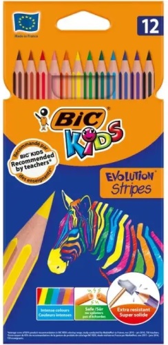 Lpiz color BIC Evolution Stripes Caja 12 9505222