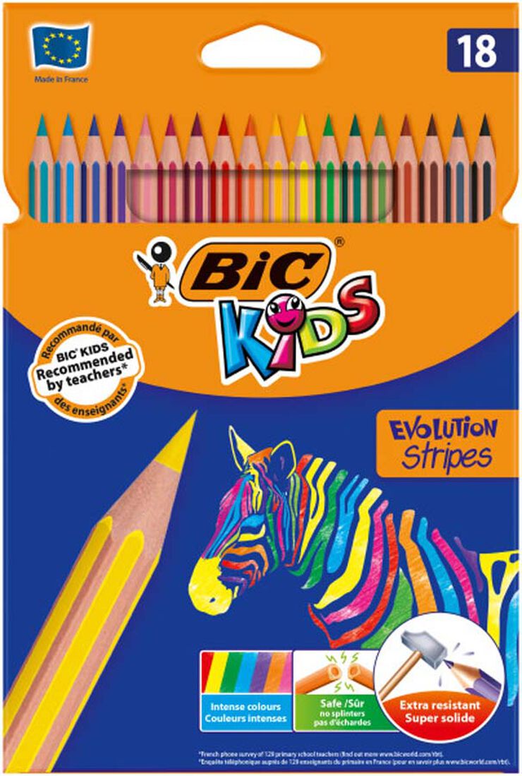 Lpiz color BIC Evolution Stripes Caja 18 9505241